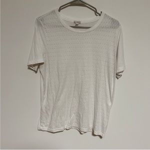 GAP White Short Sleeve Tee with Dot Pattern in size L